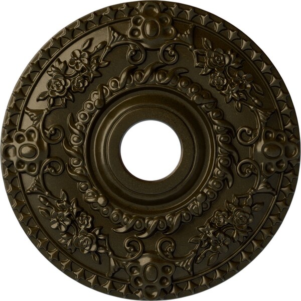 Ekena Millwork Rose Ceiling Medallion (Fits Canopies up to 7 1/4"), 18"OD x 3 1/2"ID x 1 1/2"P, Green Gold CM18ROGGS - main